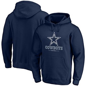 Men's Fanatics Branded Navy Dallas Cowboys Logo Team Lockup Fitted Pullover Hoodie