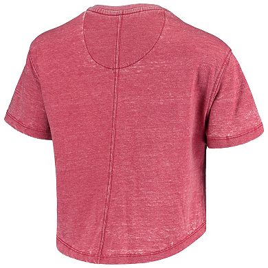 Women's Pressbox Cardinal Arkansas Razorbacks Edith Vintage Burnout Crop T-Shirt