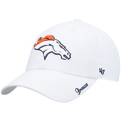 Women's '47 White Denver Broncos Miata Clean Up Logo Adjustable Hat