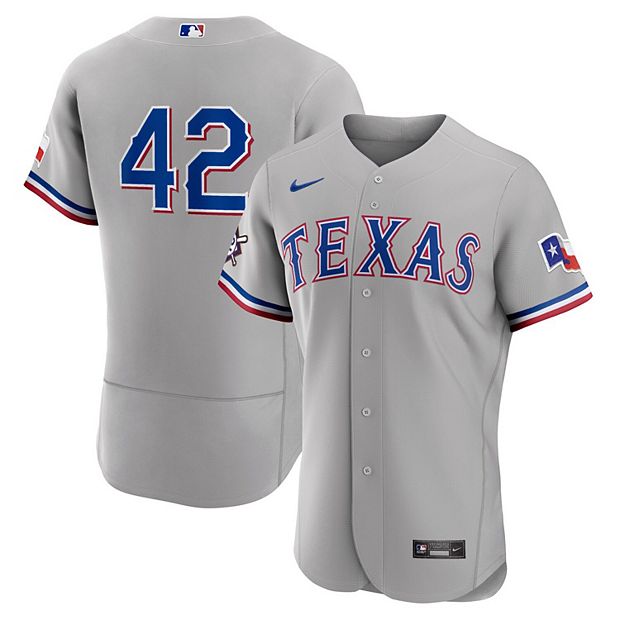 Men's Nike Gray Texas Rangers Road Jackie Robinson Day Authentic