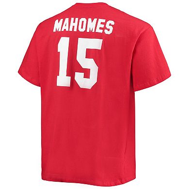 Men's Fanatics Branded Patrick Mahomes Red Kansas City Chiefs Big & Tall Player Name & Number T-Shirt