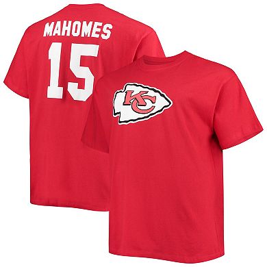 Men's Fanatics Branded Patrick Mahomes Red Kansas City Chiefs Big & Tall Player Name & Number T-Shirt