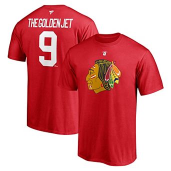 Men's Fanatics Branded Bobby Hull Red Chicago Blackhawks Authentic Stack Retired Player Nickname & Number T-Shirt