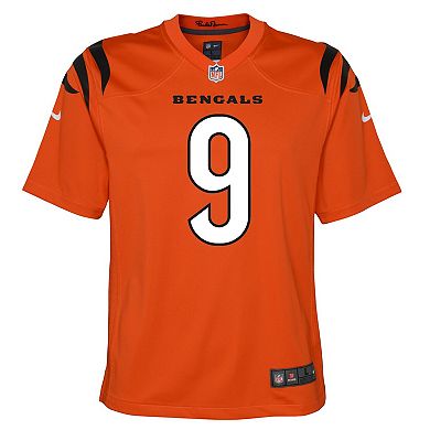 Youth Nike Joe Burrow Orange Cincinnati Bengals Game Jersey