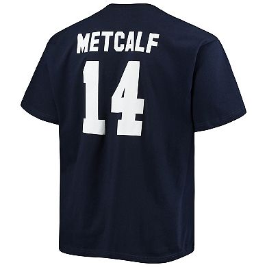 Men's Fanatics Branded DK Metcalf College Navy Seattle Seahawks Big & Tall Player Name & Number T-Shirt