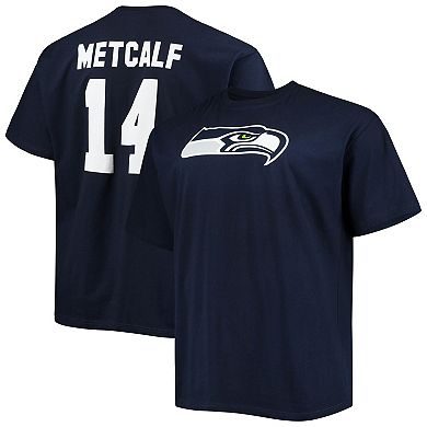 Men's Fanatics Branded DK Metcalf College Navy Seattle Seahawks Big & Tall Player Name & Number T-Shirt