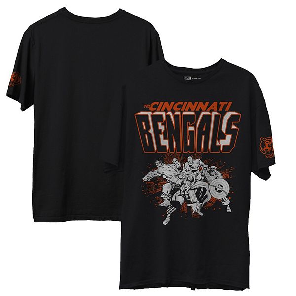 Men's Junk Food Black Cincinnati Bengals Marvel T-Shirt