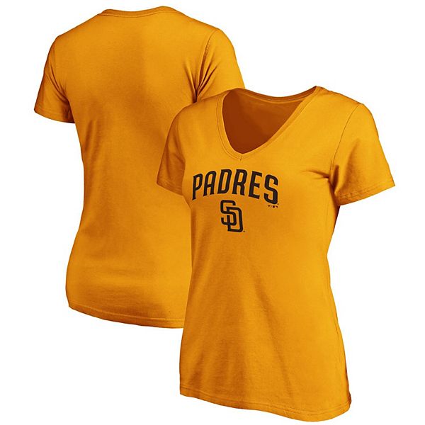 Women's Fanatics Branded Gold San Diego Padres Team Logo Lockup V