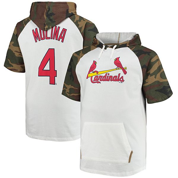 Profile Men's Yadier Molina White/Camo St. Louis Cardinals Player Big & Tall Raglan Hoodie T-Shirt, Size: 6xb