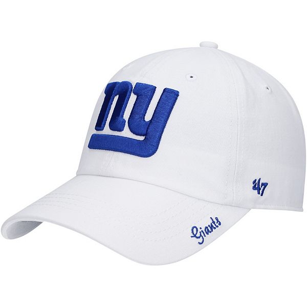 Women's '47 White New York Giants Miata Clean Up Logo Adjustable Hat