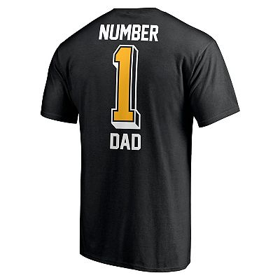 Men s Fanatics Branded Black Pittsburgh Steelers 1 Dad T Shirt