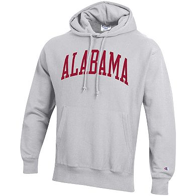 Men's Champion Heathered Gray Alabama Crimson Tide Team Arch Reverse Weave Pullover Hoodie
