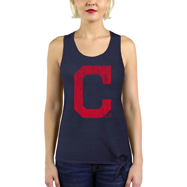 Cleveland Indians Majestic Threads Tri-Blend Long Sleeve T-Shirt - Navy