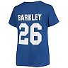 Women's Fanatics Branded Saquon Barkley Royal New York Giants Plus Size Name & Number V-Neck T-Shirt
