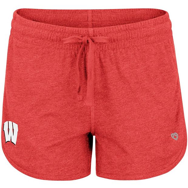 Women s Colosseum Heathered Red Wisconsin Badgers Simone Lounge Shorts