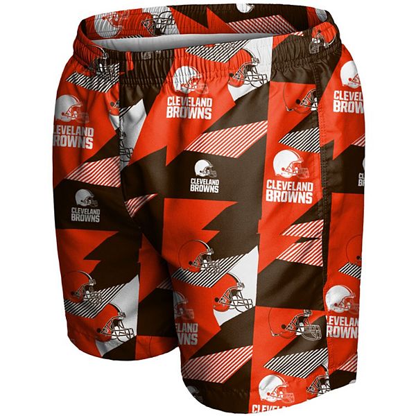 FOCO Cleveland Browns NFL Mens Solid Wordmark 5.5 Swimming Trunks