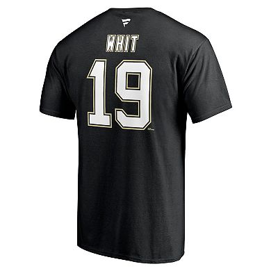 Men's Fanatics Branded Ryan Whitney Black Pittsburgh Penguins Authentic Stack Retired Player Nickname & Number T-Shirt