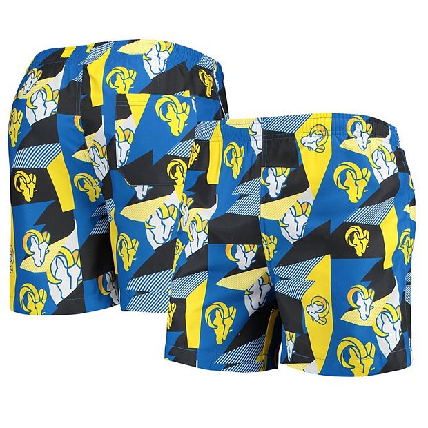 Men's FOCO Royal/Gold Los Angeles Rams Geo Print Swim Trunks