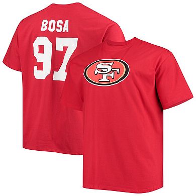 Men's Fanatics Nick Bosa Scarlet San Francisco 49ers Big & Tall Player Name & Number T-Shirt