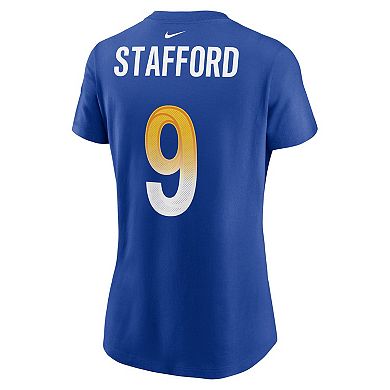 Women's Nike Matthew Stafford Royal Los Angeles Rams Name & Number T-Shirt