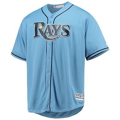 Men's Majestic Light Blue Tampa Bay Rays Alternate Official Cool Base ...