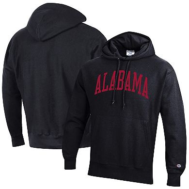 Men's Champion Black Alabama Crimson Tide Team Arch Reverse Weave Pullover Hoodie