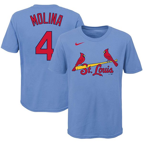 Nike Kids' Youth Yadier Molina Navy St. Louis Cardinals Player Name &  Number T-shirt