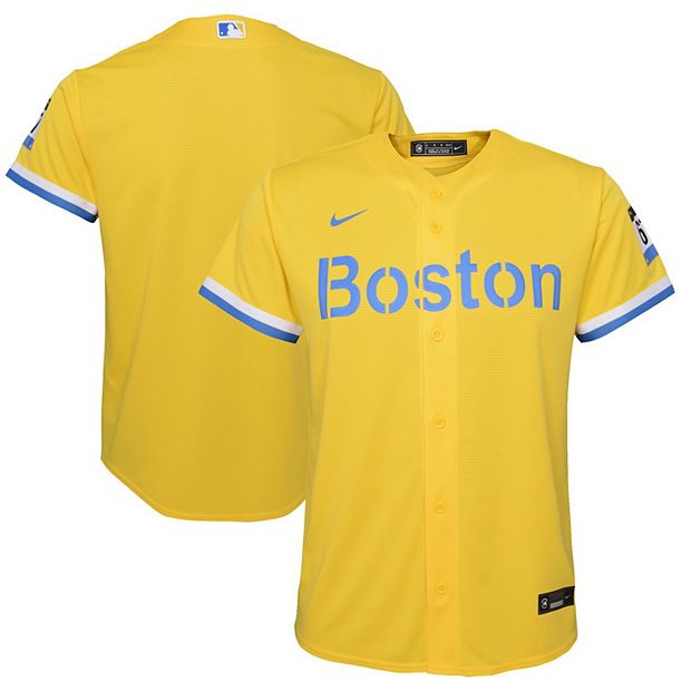 Youth Nike Gold/Light Blue Boston Red Sox 2021 City Connect