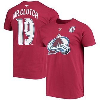 Men's Fanatics Branded Joe Sakic Burgundy Colorado Avalanche Authentic Stack Retired Player Nickname & Number T-Shirt