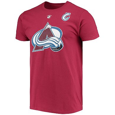 Men's Fanatics Branded Joe Sakic Burgundy Colorado Avalanche Authentic Stack Retired Player Nickname & Number T-Shirt