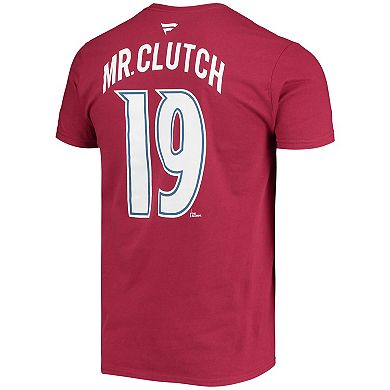 Men's Fanatics Branded Joe Sakic Burgundy Colorado Avalanche Authentic Stack Retired Player Nickname & Number T-Shirt