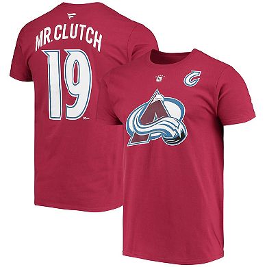 Men's Fanatics Branded Joe Sakic Burgundy Colorado Avalanche Authentic Stack Retired Player Nickname & Number T-Shirt