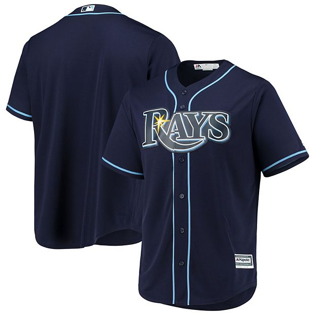 Men's Majestic Navy Tampa Bay Rays Alternate Official Cool Base Jersey