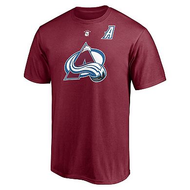 Men's Fanatics Branded Peter Forsberg Burgundy Colorado Avalanche Authentic Stack Retired Player Nickname & Number T-Shirt