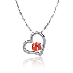 Dayna Designs Clemson Tigers Heart Necklace