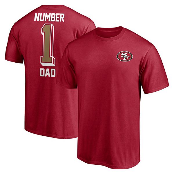 Men's Fanatics Branded Scarlet San Francisco 49ers #1 Dad T-Shirt