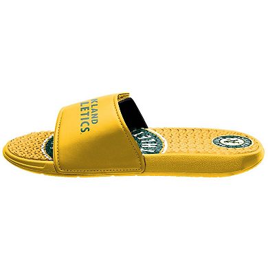 Men's FOCO Oakland Athletics Wordmark Gel Slide Sandals