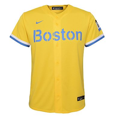 Youth Nike Xander Bogaerts Gold/Light Blue Boston Red Sox 2021 City ...