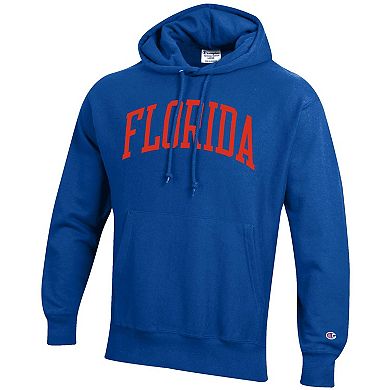 Men's Champion Royal Florida Gators Team Arch Reverse Weave Pullover Hoodie