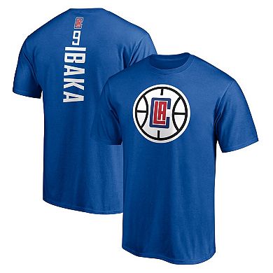 Men's Majestic Serge Ibaka Royal LA Clippers Playmaker Name & Number T ...