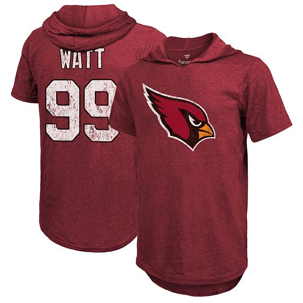 Men's Fanatics Branded J.J. Watt Cardinal Arizona Cardinals Player Name &  Number Hoodie T-Shirt