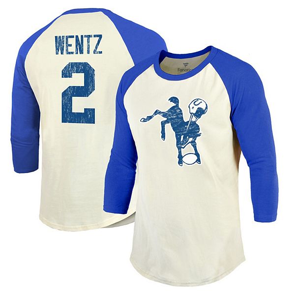 BLUE Carson Wentz Colts Logo T-shirt YOUTH XL