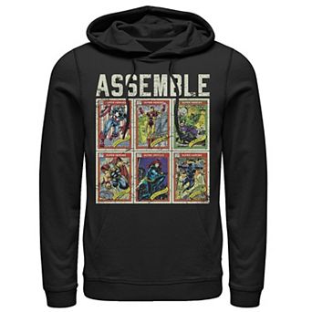 Men's Marvel Assemble Avengers Trading Cards Stacked Poster Hoodie