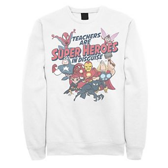 Men's Marvel Group Shot Teachers Are Super Heroes Sweatshirt