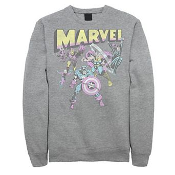 Men's Marvel Group Shot Distressed Comic Cover Sweatshirt