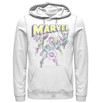 Men's Marvel Group Shot Distressed Comic Cover Hoodie