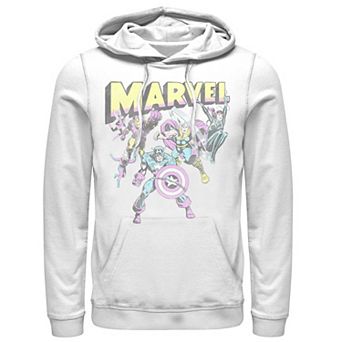 Men's Marvel Group Shot Distressed Comic Cover Hoodie