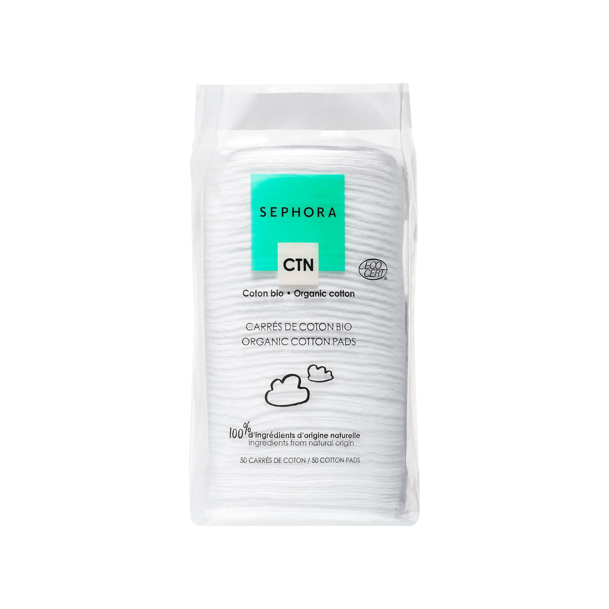 SEPHORA COLLECTION Organic Cotton Pads, Size: 50 CT, None