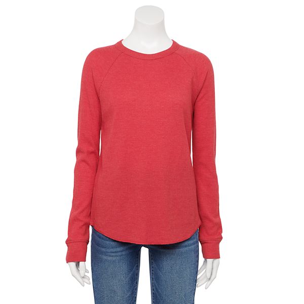 Women's Sonoma Goods For Life® Everyday V-Neck Long Sleeve Tee, Size:  Small, Brt Red - Yahoo Shopping