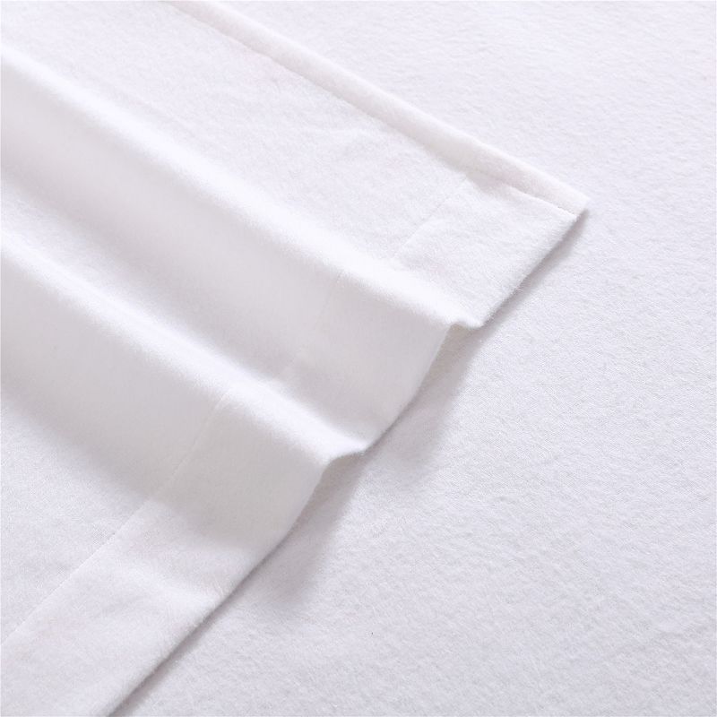 54616364 Laura Ashley Solid Flannel Sheet Sets, White, Twin sku 54616364